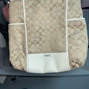 Coach Beige and Cream Women's crossbody bag